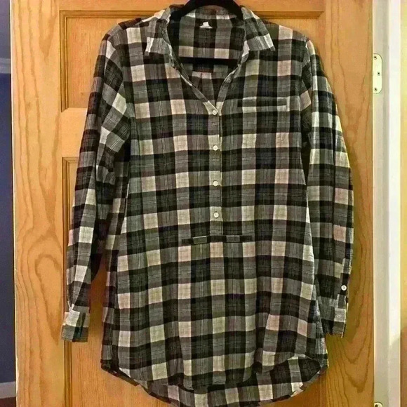 J Crew Half Button Down Flannel - Picture 1 of 5